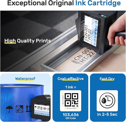 BENTSAI B45 Handheld Inkjet Printer with 2 Inch Print Height for High Definition Batch Coding EXP Date Marking Product Labeling on Carton Wood Plastic Metal Fabric Glass Aluminum