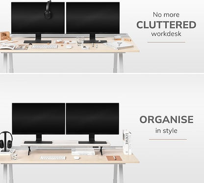 Anji Mountain Monitor Stand - Desktop Organizer & Laptop Riser, Ergonomic Monitor Riser, Space-Saving Monitor Stand for Desk, Durable Construction, Easy Assembly, Ideal for Home & Office,Walnut