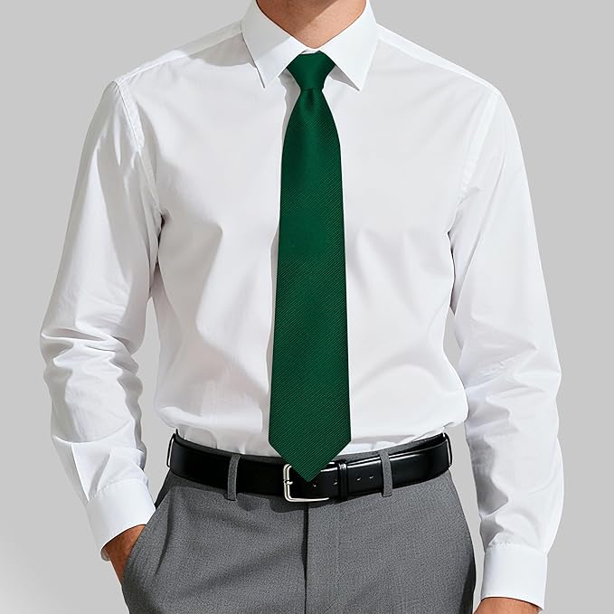 Fineknot Black Ties for Men, Formal Neckties for Men, Solid Color Mens Ties for Business, Wedding, Party, Mens Neck Tie