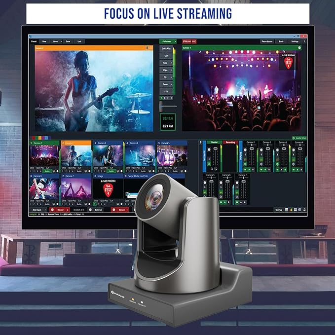 AVKANS 30X NDI PTZ Camera Kits - 2pcs 30X NDI Camera with 1pcs IP Joystick Controller Package for Church Live Streaming Video Production（2X AV-CM30-NDI and 1x AV-Joy-IP）