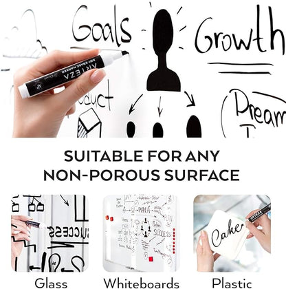 Arteza Black Dry Erase Markers, Bulk Pack of 52 Whiteboard Markers, Chisel Tip, Low-Odor Ink, Long-Lasting & Easy-to-Erase, Ideal for School, Office, Homeschooling and Teachers