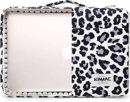 Kinmac 360deg Protective Water Resistant Laptop Case Bag Sleeve with Handle (Leopard, 13.5 inch-14 inch)