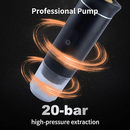 Portable Coffee Maker Espresso Travel Machine – Self-Heating Electric Espresso Maker, Compatible with Ground Coffee, Ideal for Travel, Camping, Office
