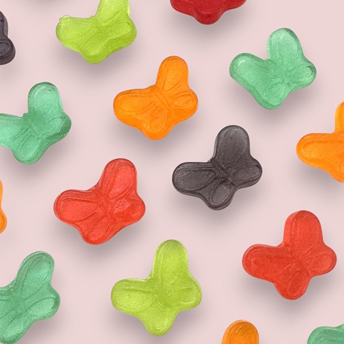 Irresistibly Delicious Mini Butterfly Gummies - 1.5 lbs Lusciously Flavorful Soft & Chewy Candy Snack, Fruity Flavor Assortment-Great for Kids and Adults of All Ages(24 oz)