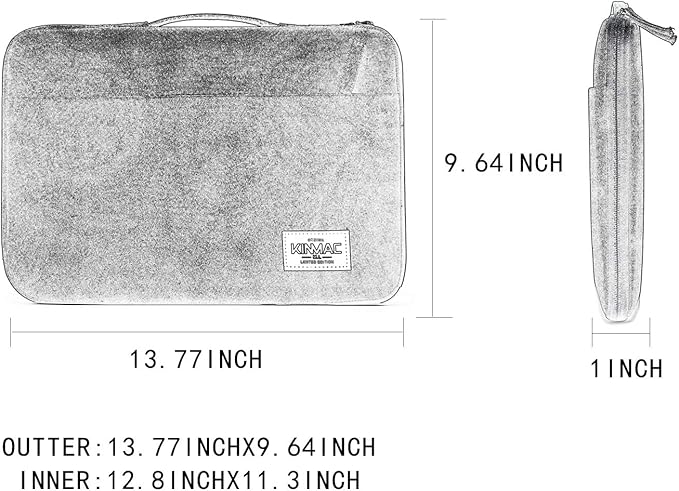 Kinmac 360° Heavy Duty Protective Laptop Computer Sleeve case Bag Cover with Handle for MacBook Pro 14 inch,14 inch-14.4 inch HP Lenovo Dell ASUS Acer Laptop (Sea Grass)