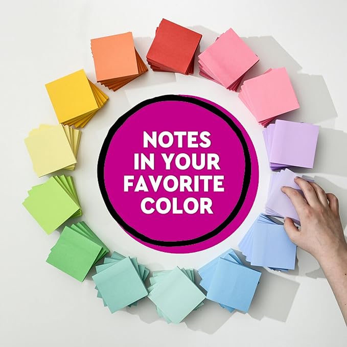 Post-it Super Sticky Notes, 5 Sticky Note Pads, 3 x 3 in., School Supplies, Office Products, Sticky Notes for Vertical Surfaces, Monitors, Walls and Windows, Washed Denim