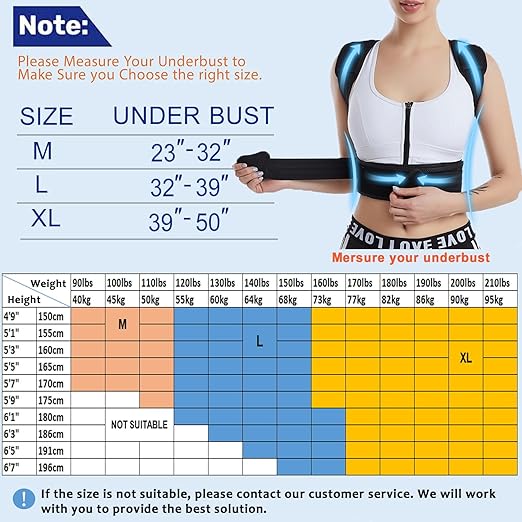Mercase Professional Posture Corrector for Women and Men - Back Brace to Stop Slouching, Adjustable Full Back Support, Improve Spine Alignment & Stand Taller, Medium (23-32 in)