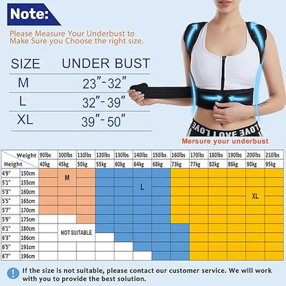 Mercase Professional Posture Corrector for Women and Men - Back Brace to Stop Slouching, Adjustable Full Back Support, Improve Spine Alignment & Stand Taller, Medium (23-32 in)