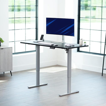 VIVO Electric 60 x 30 in Standing Desk, Memory Height Adjustment, 1B Series, Black Top Gray Frame, DESK-KIT-1G6B-30