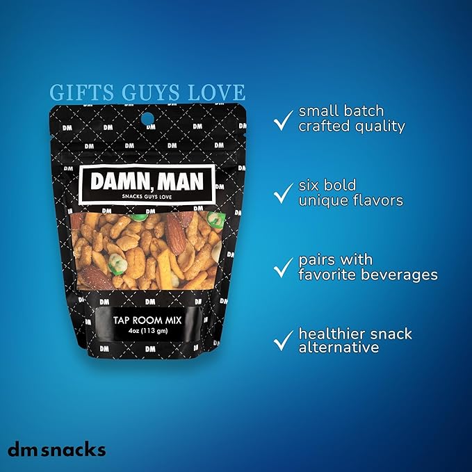 Gourmet Nut Gift Basket for Men – Birthday Gifts for Men with 6 Handcrafted Nut Varieties – Resealable Nut Snack Pouches – Gift Set for Dad, Husband, Boyfriend, Thank You, Holiday