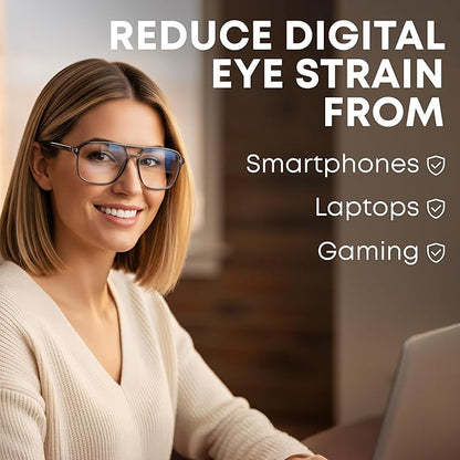 Prospek Blue Light Glasses for Women and Men SHADOW Lightweight Frame for Computer with Anti-glare to Reduce Eyestrain
