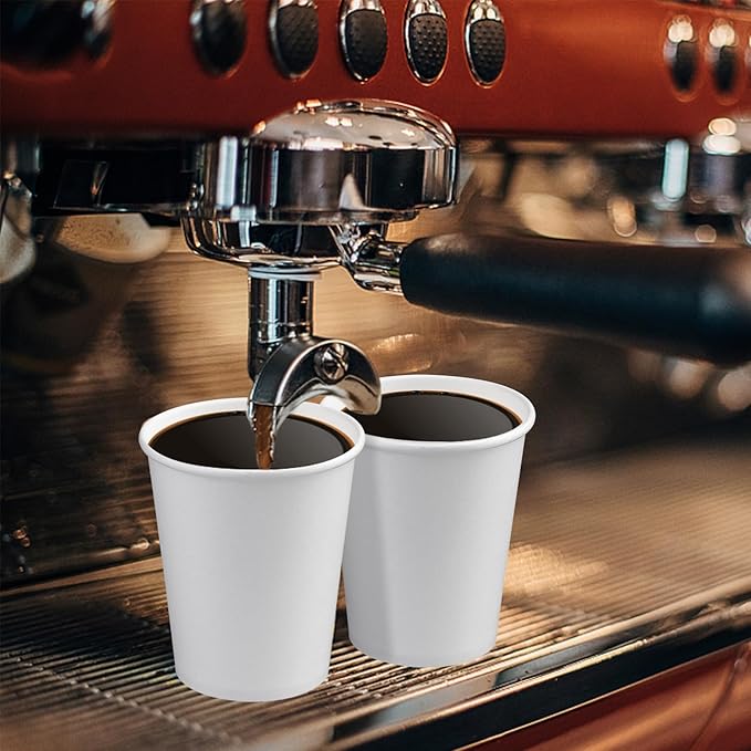 Paper Cups 8 oz 25 Pack, Disposable Paper Coffee Cups for Hot or Cold Beverage Drinking for Party, Picnic, BBQ, Travel, and Event -White