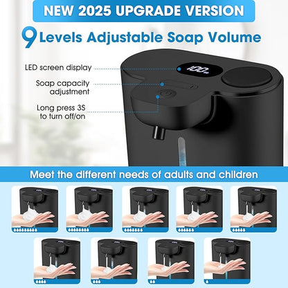 Automatic Foaming Soap Dispenser,Touchless Soap Dispenser,16.9oz/500ml Rechargeable Wall Mounted Smart Dispenser for Bathroom Kitchen,Easy for Toddlers(Black)