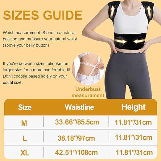Back Brace Posture Corrector for Women and Men High Support Adjustable Lightweight Upper, Back Straightener for Neck Shoulder & Upper/Lower Back Pain Relief Under Clothes Breathable Invisible (Medium)