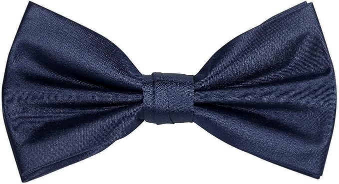 TIE G 5pcs Tie Set in WHITE OR BLACK GIFT BOX: Solid Color Necktie, Satin Bow Tie, Pocket Square, Lapel, Cuff Links