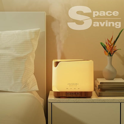 ASAKUKI Essential Oil Diffuser for Home, Large 700 ml Humidifier with Automatic Shut-Off, Scent Aromatherapy Diffuser with 7 LED Lights for Living Room, Kitchen, Bedroom, Hotel - Yellow