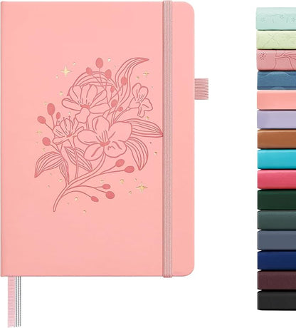 &And Per Se Lined Journal Notebook for Women&Men with Pattern, 160 Pages 100GSM Thick Paper, A5 Hardcover Journals for Writing(Blush)