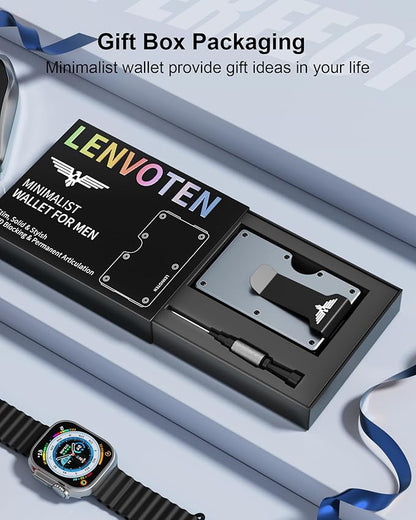 Upgraded Hinged Minimalist Wallet for Men | Slim Metal RFID Blocking Wallet | Credit Card Holder & Money Clip Holds 20 Cards | Premium Scratch-Resistant Finish | Ideal Gift for Men