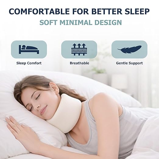 Sammons Preston Universal Contour Cervical Brace, Adjustable Hook and Loop Closure, For Neck Strain, Injury, or Post-Op Surgery, Relieves Neck Pain and Spine Pressure, Cream Color, 2” High