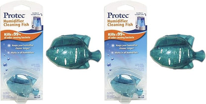 Protec Humidifier Cleaning Fish, Tank Cleaner, Fights Slime & Odor, Lasts 30 Days, 1 Count, Color May Vary (Pack of 2)