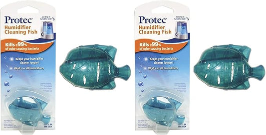 Protec Humidifier Cleaning Fish, Tank Cleaner, Fights Slime & Odor, Lasts 30 Days, 1 Count, Color May Vary (Pack of 2)