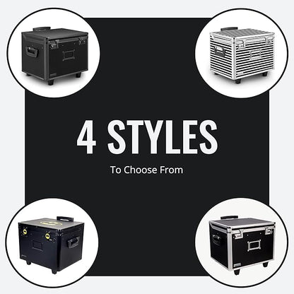 Vaultz Portable File Storage Box with Handle - 14.5" x 17.5" x 15.5" Letter/Legal Size Mobile Lock Box - Double Combination Locking Cabinet - Black