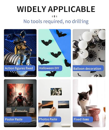 Medium Mounting Putty No Residue, Double Sided Tape Glue Adhesive Dots Clear Museum Sticky Tack, Picture Hanging Strips Fixed Posters Decor Art Craft Party, 0.31 x 0.51 in (480 Pcs)