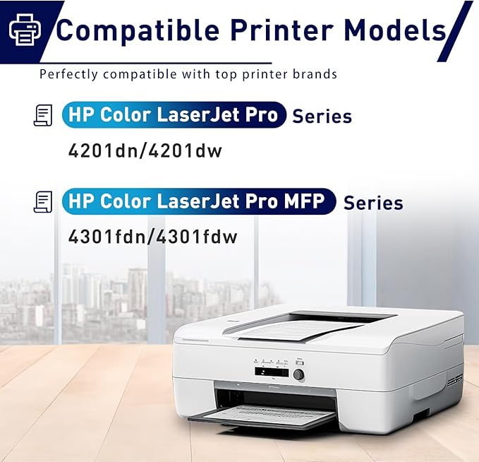 210X 210A Toner Cartridge 4Pack Compatible Replacement for HP 210X 210A W2100A Toner Cartridge Work with Color LaserjetPro MFP 4301fdw 4301fdn Pro 4201dn 4201dw Printers Ink lW2100X,B/Y/C/M with Chip