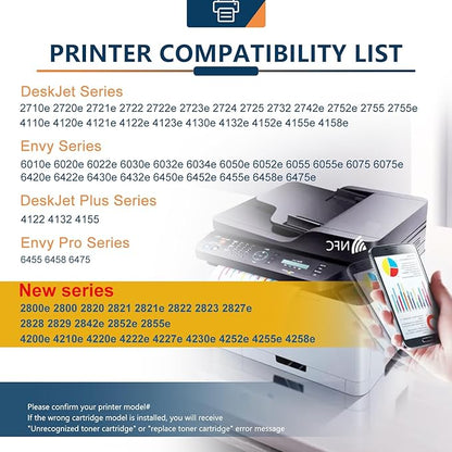 67XL Ink Cartridge Compatible for HP 67 XL hp67xl Black/Color Combo Pack for DeskJet Envy 2855e 2827e 2755e 6055e 2700 2700e 6000 6000e 4155e 4227e 2734e 6455e 6400 2752e 4100 4100e 6400e Printer
