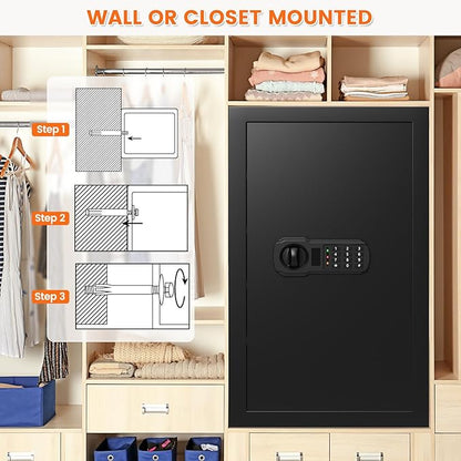 27.56'' Tall Fireproof Safe Box, 6.1 Cuft Home Safety Box with Fireproof Waterproof Bag, Anti-Theft Security Document Safe with Combination Lock & Removable Shelf, Large Safes for Home Cash Medicine