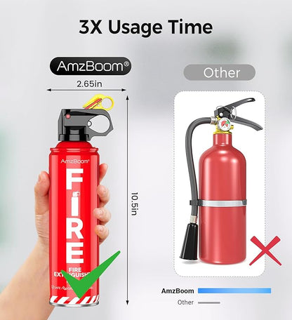 Fire Extinguisher for Home, Car, Kitchen, and Boat 3-Pack, Portable Extinguishing Aerosol Spray Compact A, B, C, K – Includes Mounting Brackets for Easy Access.