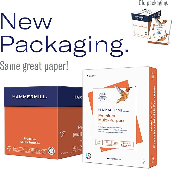 Hammermill Printer Paper, Premium Multipurpose Paper 20 lb, 8.5 x 11 - 1 Pallet (200,000 Sheets) - 97 Bright, Made in the USA, 105910P