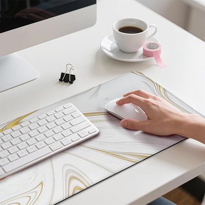 (Luxury Marble Ink Patterns Desk Mat, Waterproof Protection for PC Laptop Home Office Desk Decor (35.4x15.7in)