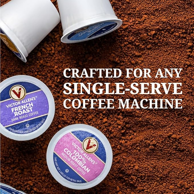 Victor Allen's Coffee French Roast, Dark Roast, 32 Count, Single Serve Coffee Pods for Keurig K-Cup Brewers