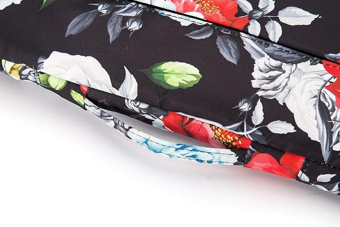 Kinmac 360 Degree Full Body Protective Padded Laptop Sleeve Case with Handle for MacBook 14 inch, Surface 14.4 inch Laptop and 14 inch Laptop - Colorful Rose