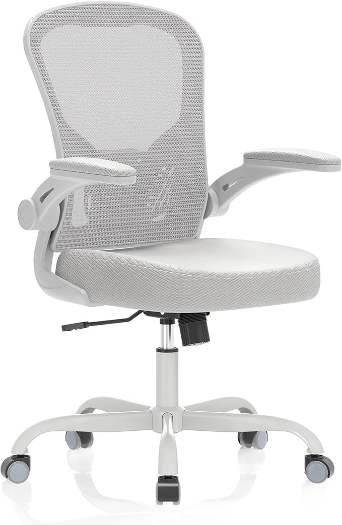 Synorla Office Chair, Ergonomic Desk Chairs 330LBS Capacity High Back Mesh Computer Chair with Flip-up Armrests, Comfy Work Chair with Adjustable Lumbar Support