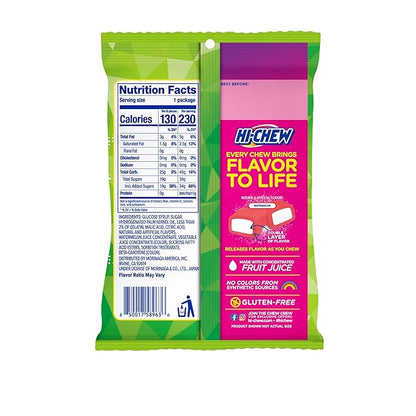 HI-CHEW Sweet & Sour Watermelon, Pack of 12 Mini Bags, 1.94oz each - Chewy Fun Soft Taffy Candy Variety Pack - Immensely Juicy Fruity Flavors - Individually Wrapped for Sharing