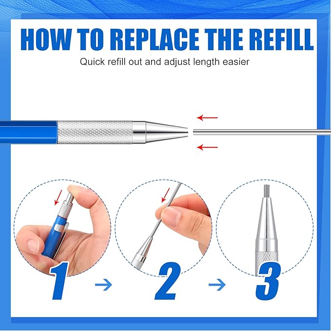 2 Pcs Welders Pencil with 48 PCS Round Refills Mechanical Pencils Metal Welding Marker for Tube Pipe Fitter Welder Steel Construction Woodworking (Red, Silver, Yellow)