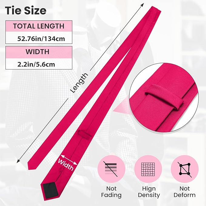 Boys Tie Solid Color Necktie for Age 12-14-16 Years Teen Wedding School Graduation with Gift Box