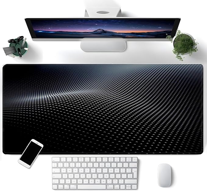 Mouse Pad Gaming Mousepad 31.5x11.8 Inch - 3mm Durable Fabric with Non-Slip Base, Waterproof Surface & Reinforced Edges for Gamers, Work Desks and Streaming Setups(Sci-Fi Lines)