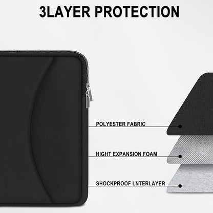 Laptop Case 13-13.3 inch, Durable Traveling Shockproof Protective Laptop Case Computer Cover with Pocket, Briefcase Carrying Bag Compatible for MacBook Air Pro, Dell, HP, Asus, Lenovo, Black