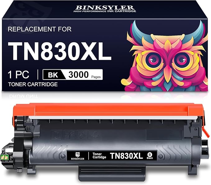 TN830XL Toner Cartridge for Brother TN830 Printer DCP-L2640DW HL-L2460DW (1x Black, High Yield)