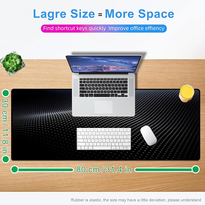 Mouse Pad Gaming Mousepad 31.5x11.8 Inch - 3mm Durable Fabric with Non-Slip Base, Waterproof Surface & Reinforced Edges for Gamers, Work Desks and Streaming Setups(Sci-Fi Lines)