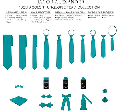 Jacob Alexander Solid Color Mens Tie - Soft-lined Necktie - Timeless Formal Look for Weddings and Business - (Regular Size)