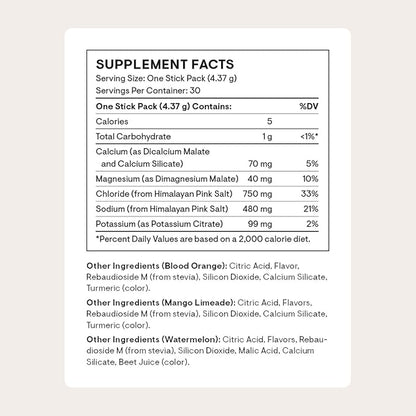 THORNE - Daily Electrolytes - Zero Sugar & Low-Calorie Electrolyte Powder Drink Mix - Flavors Derived from Natural Sources - NSF Certified for Sport - Variety - 30 Stick Packs