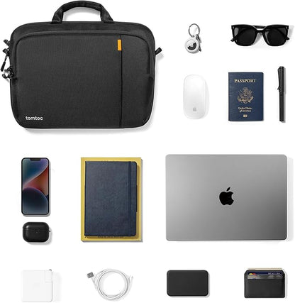 tomtoc 360 Protective Laptop Carry Case for 14-inch MacBook Pro M5/M4/M3/M2/M1 Pro/Max A3434 A3112 A3401 A3185 A2992, Water-Resistant Laptop Shoulder Bag for 13-inch MacBook/iPad Pro M5/iPad Air M3