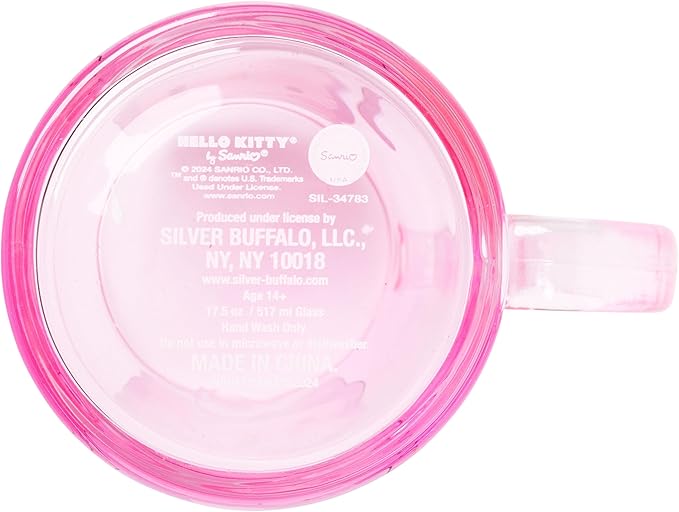 Silver Buffalo Sanrio Hello Kitty Spooky Halloween Glass Coffee Mug, 17.5 ounces