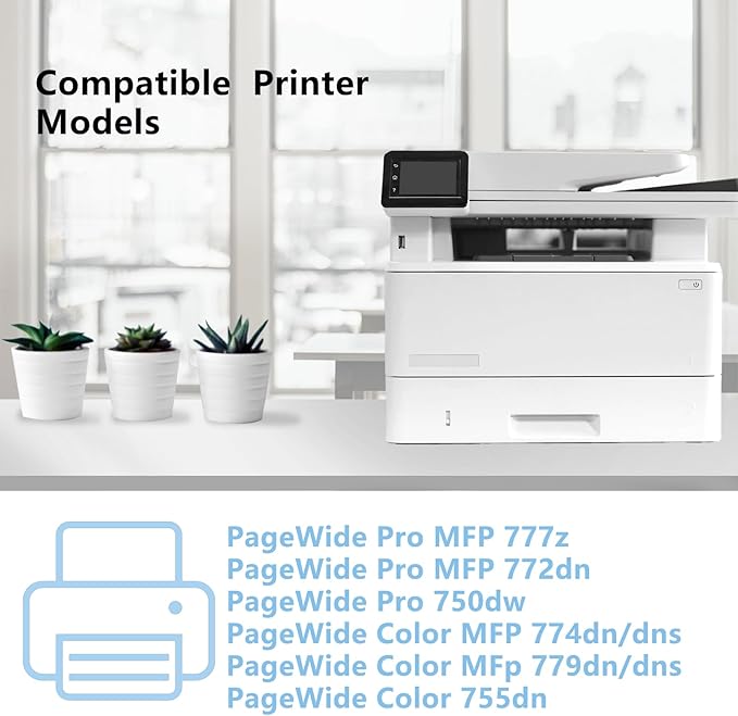 High Yield 990X 990 990XC Ink Cartridges Compatible with HP PageWide Color 755dn MFP 774dn MFP 774dns Managed Color E75160dn Printer Ink (Black,Cyan,Magenta,Yellow)
