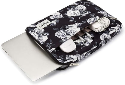 Kinmac 360° Protective Laptop Sleeve Case Bag Cover with Handle for MacBook Pro 16 inch,16 inch HP,Lenovo,Dell,ASUS,Acer Ultrabook and Business Laptop (White Rose)