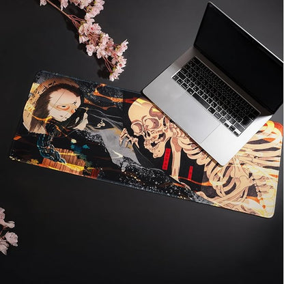 BELLEMOND Japanese Art Desk Mat | Large 31.5x11.8in Desk Pad | Mouse Pad for Keyboard & Mouse | Non-Slip Base, Water-Repellent, Smooth Precision | Yokai Rising